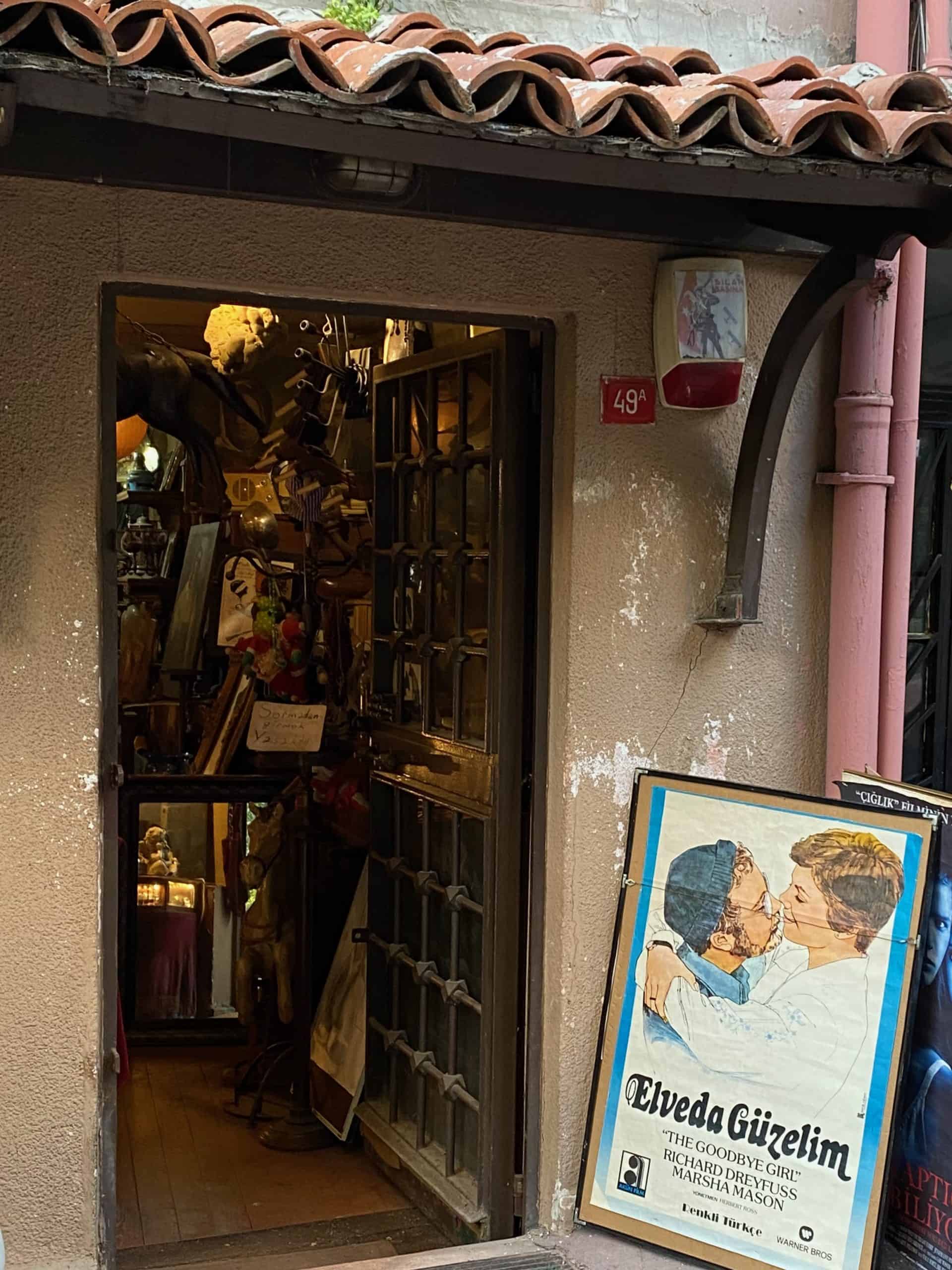 Entrance to an antique shop in Cihangir