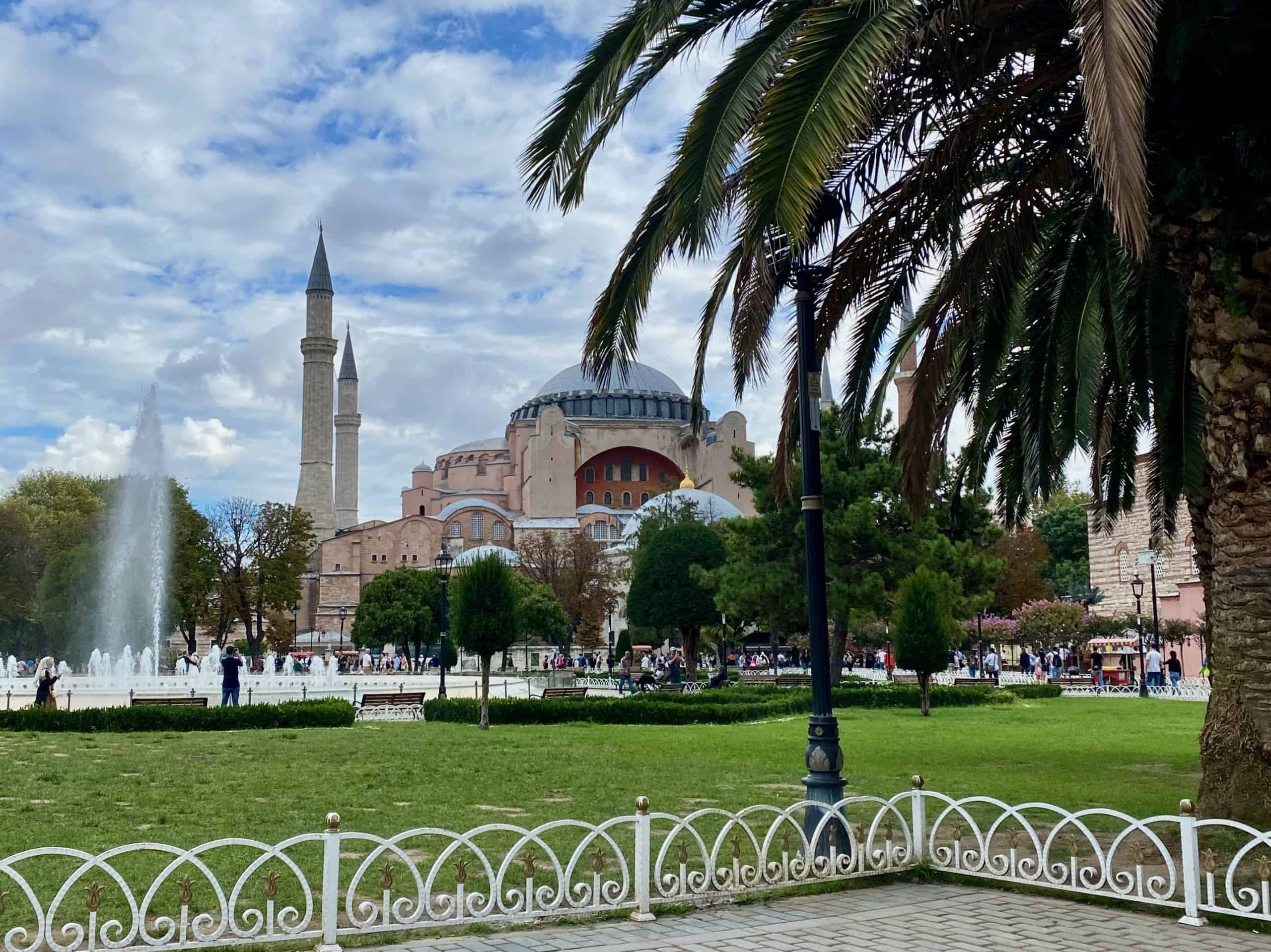 View of Hagia Sophia from Sultanahmet Park, suggested site during a 3 days in Istanbul visit