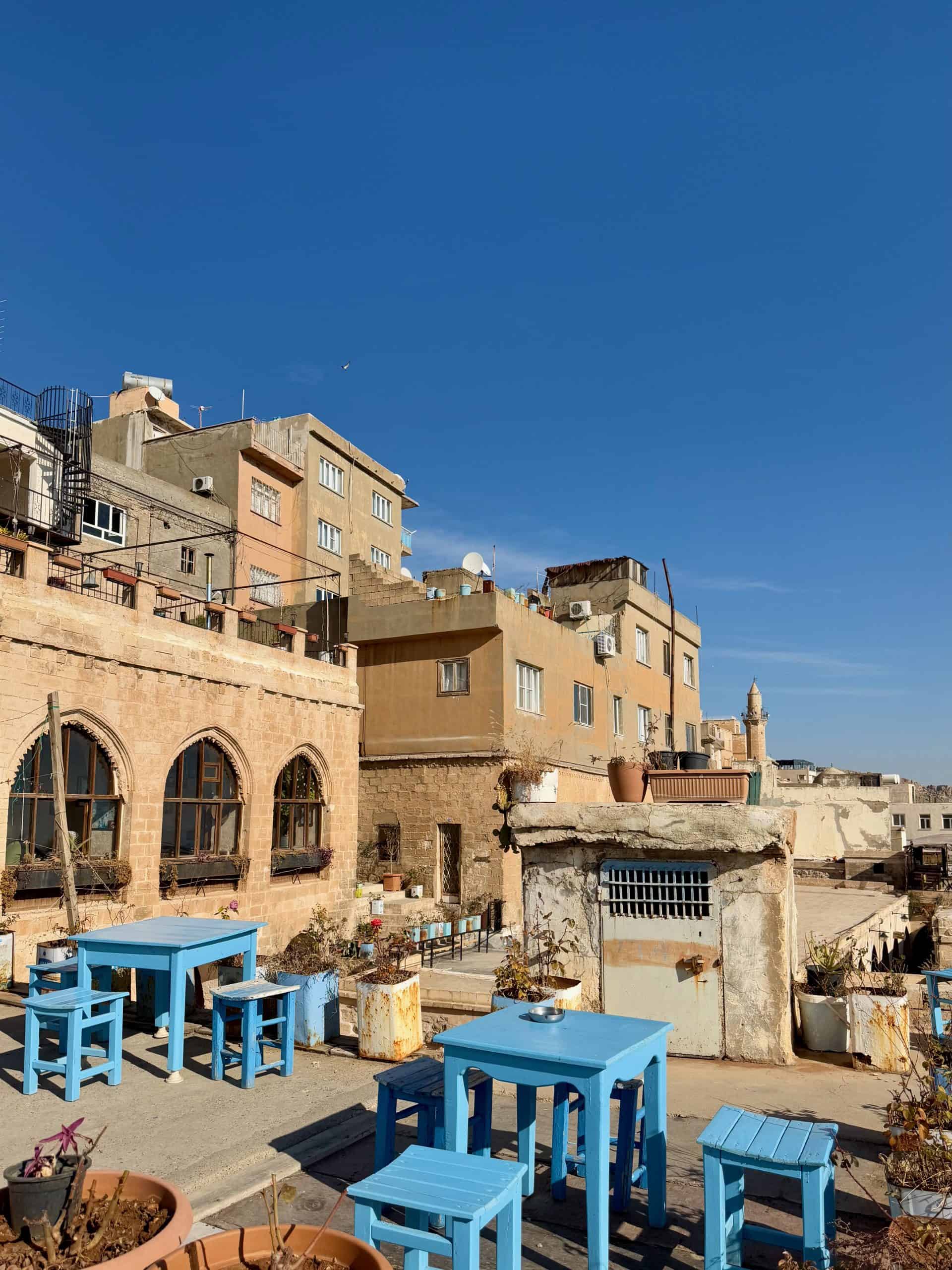 Rooftop terrace in Mardin Old Town.