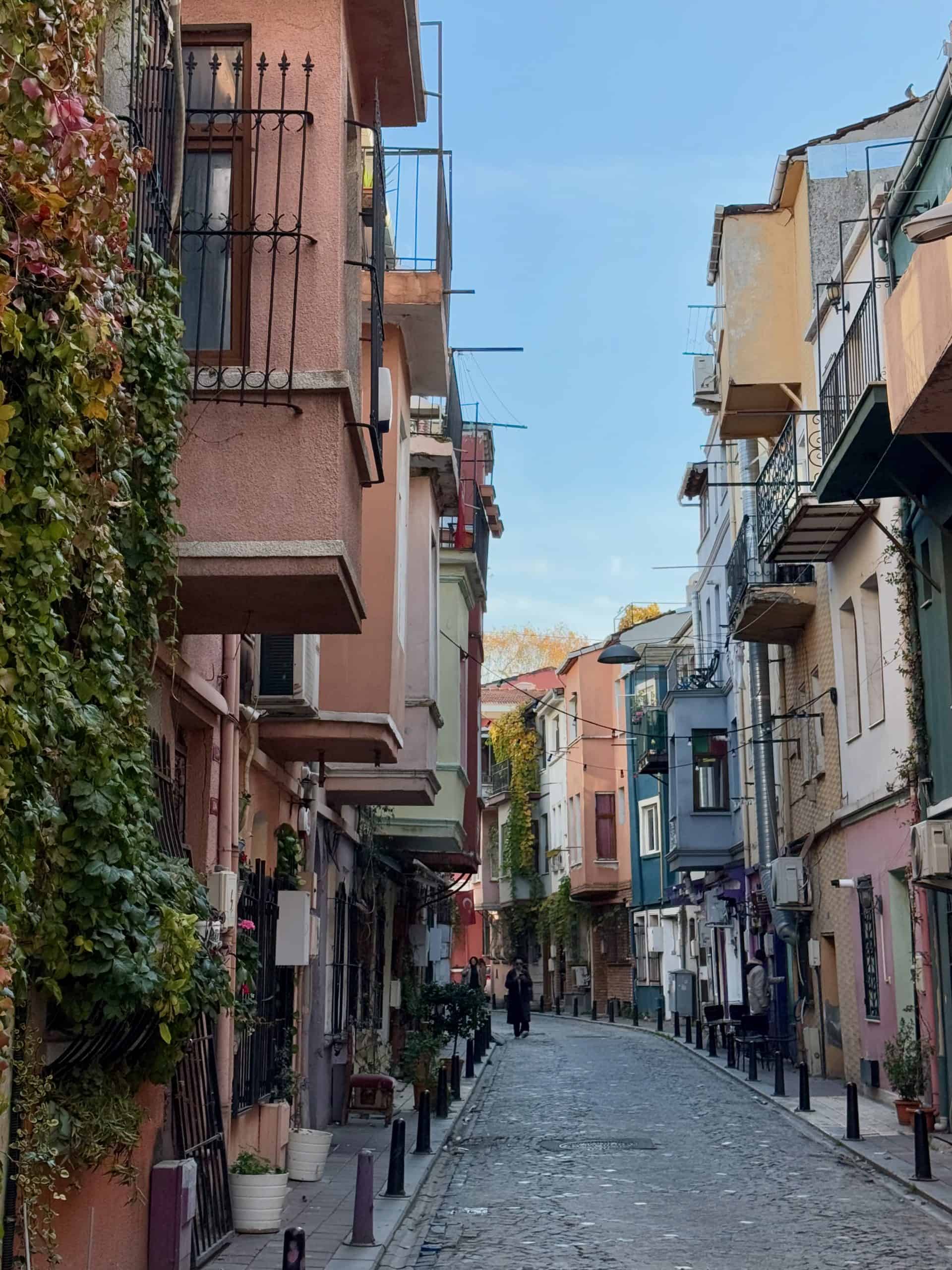 Colorful houses of a street in Balat.
