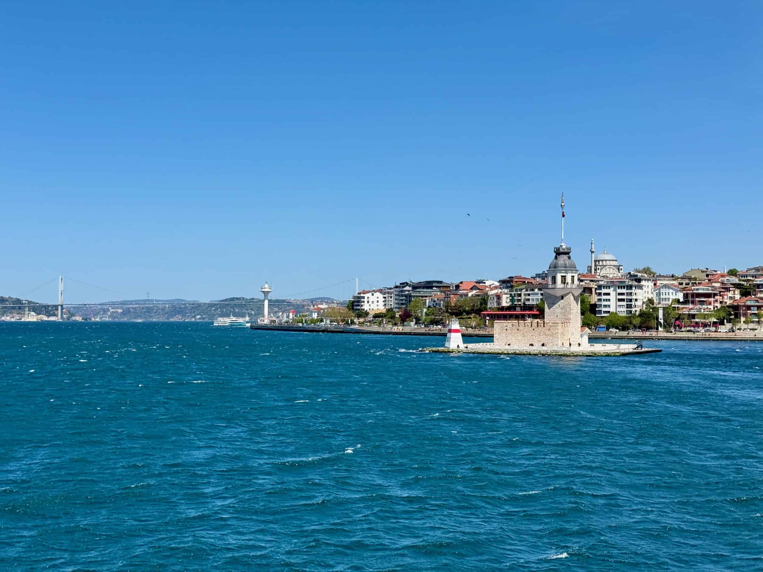View of the Maiden Tower from a ferry ride