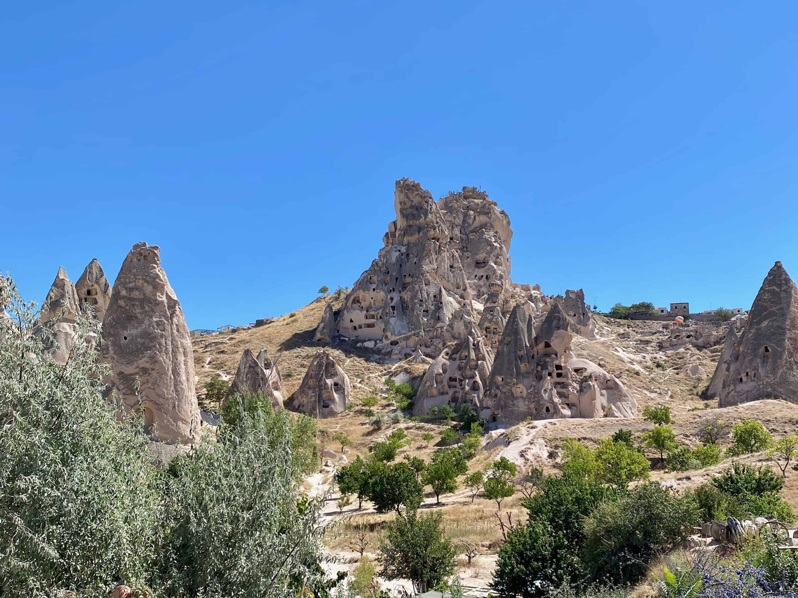 Impressive rock dwellings carved into the rock formations in Cappadocia