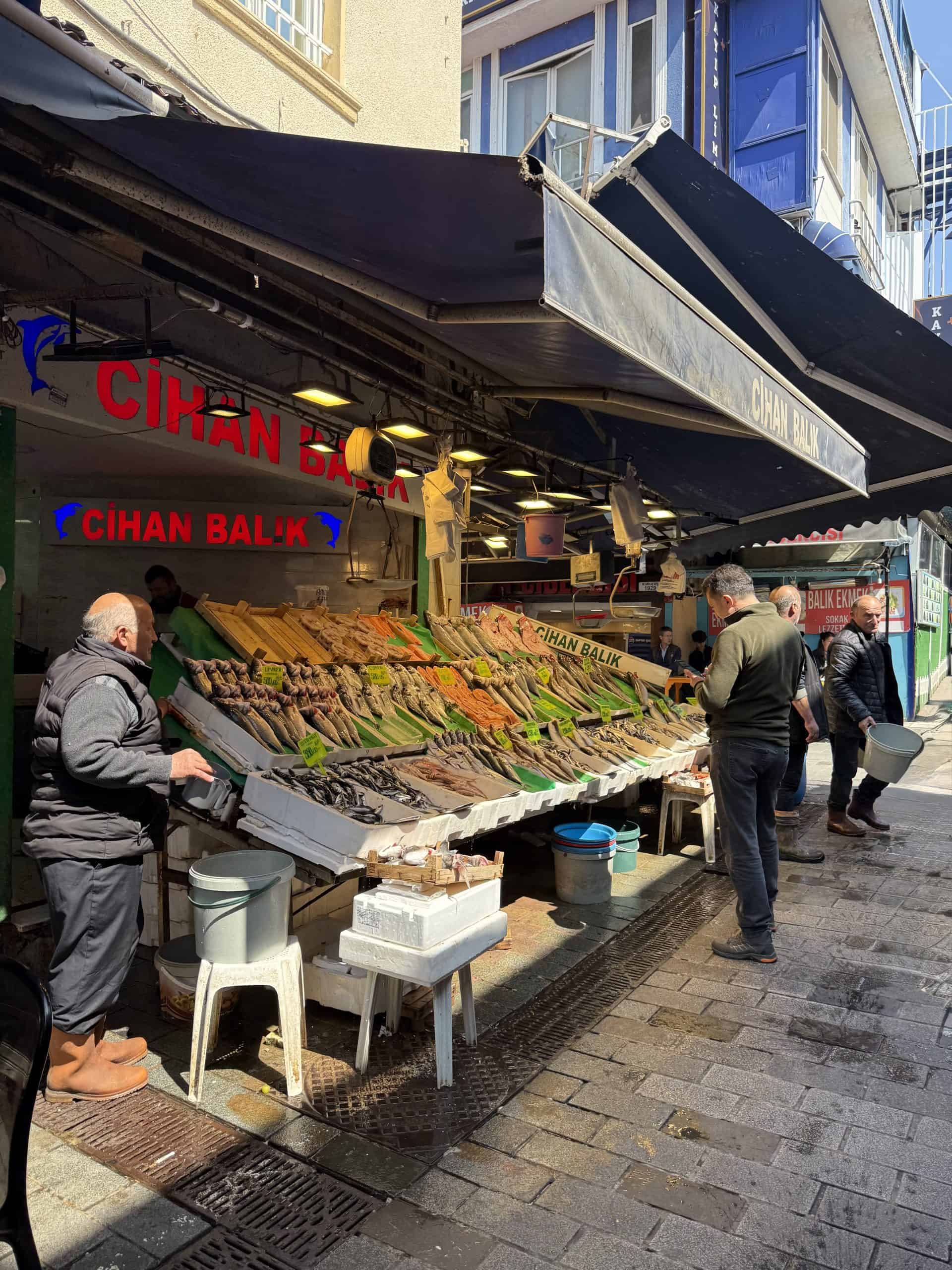 Famous Fish Market in Kadıköy, an essential stop in any food tour in Istanbul