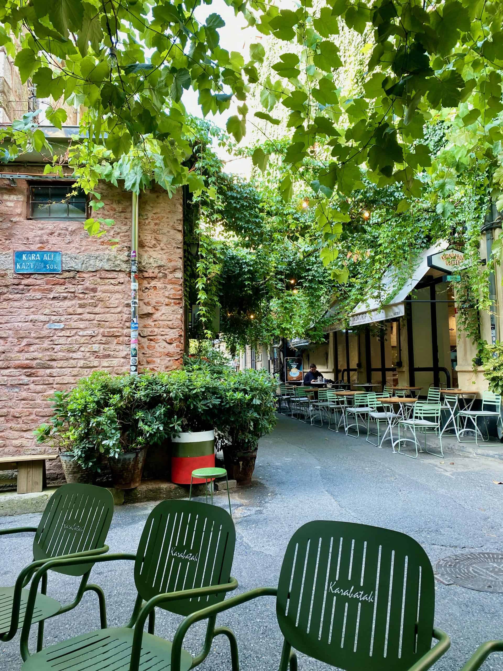 Popular cafe street in Karaköy, Istanbul