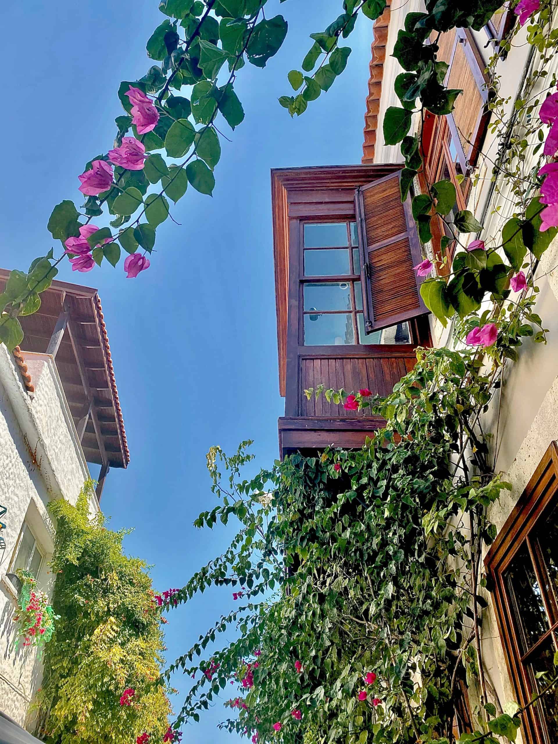 Greek style homes in Alacati old town Turkey